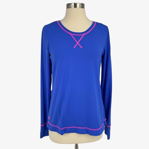 Lilly Pulitzer Tops - Lilly Pulitzer UPF 50+ Luxletic Renay Sunguard Top Size S Blue Long Sleeve
